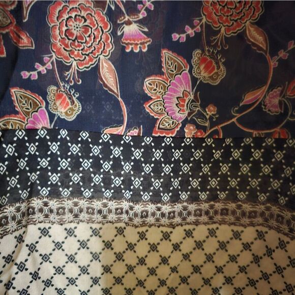 CABI Purple Blue Retro Flower Festive Maxi Dress #3675 - Size Medium - Picture 9 of 11